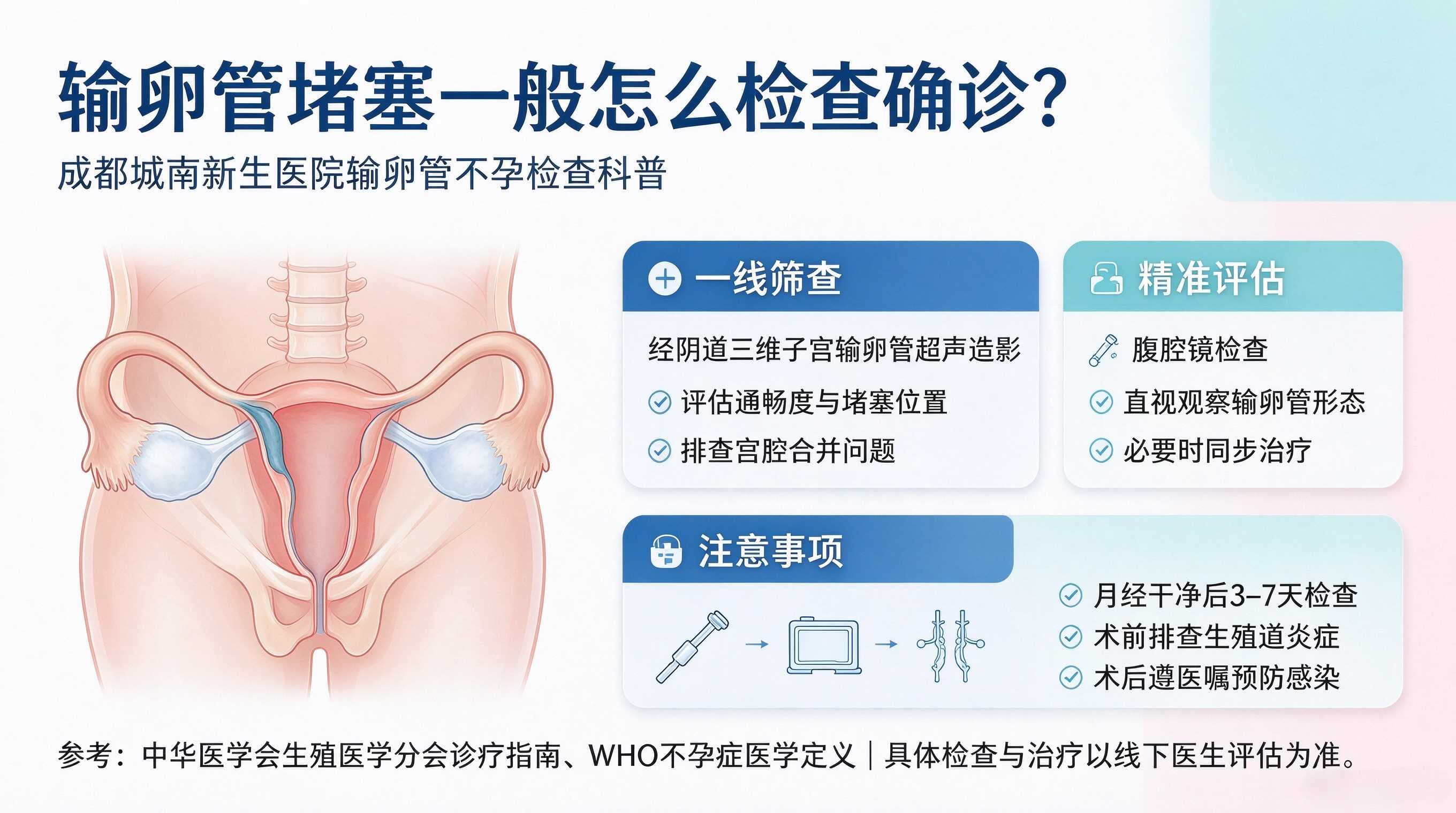 输卵管堵塞一般怎么检查确诊？成都城南新生医院输卵管不孕检查科普