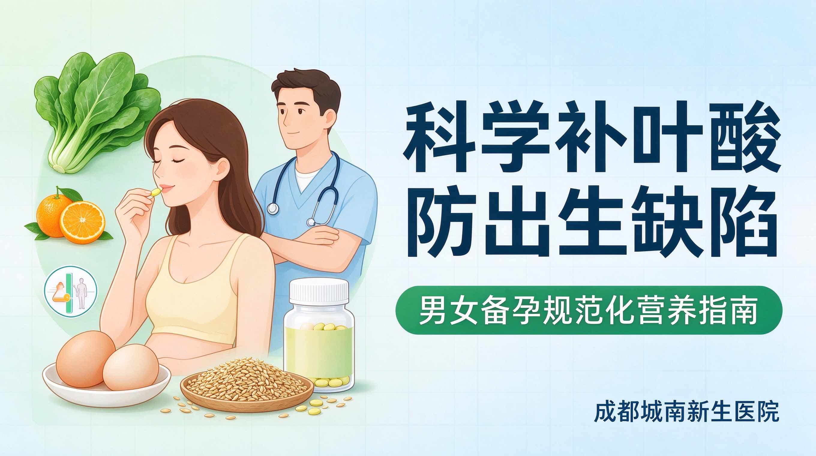 科学补叶酸防出生缺陷，成都男女备孕规范化营养指南