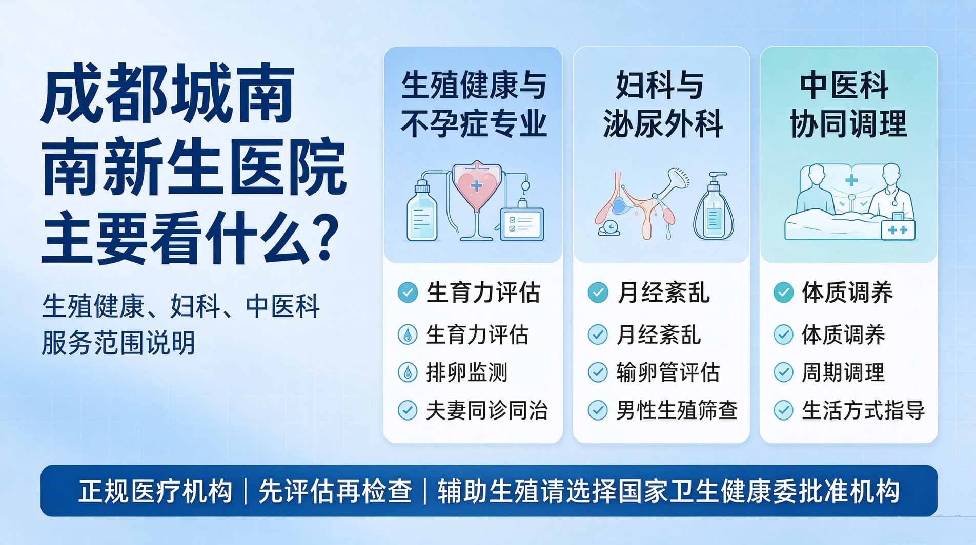 成都城南新生医院主要看什么？生殖健康、妇科与中医科服务范围说明